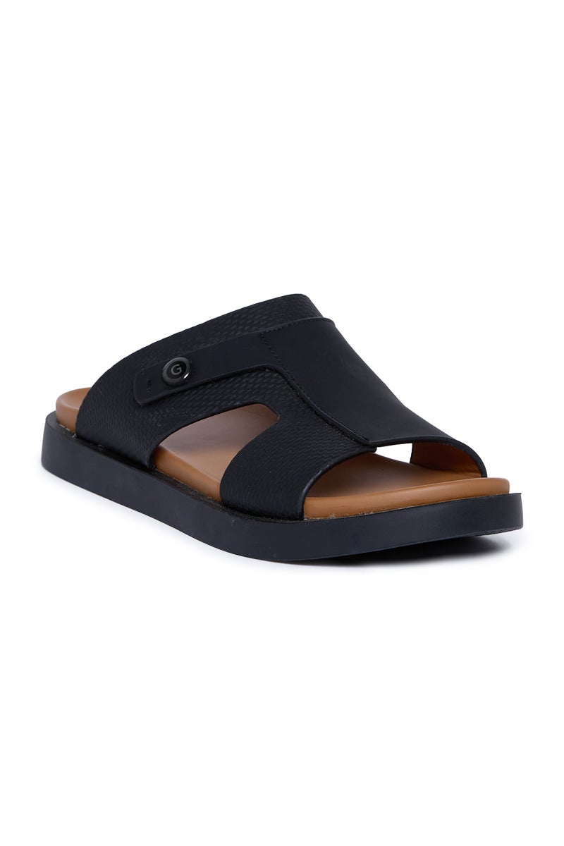 Geoomnii Men’s Arabic Sandals – Comfortable Casual Leather Slide Sandals for Everyday Wear - Image 1